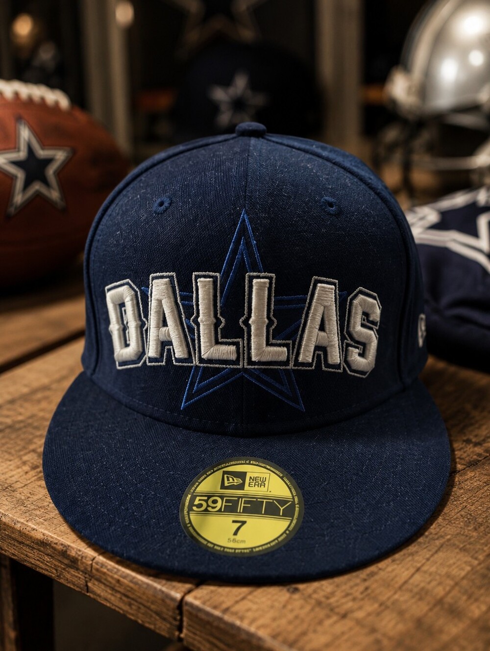 Dallas Cowboys New Era 59FIFTY Fitted Hat NFL Draft Cap Navy Blue Size 7